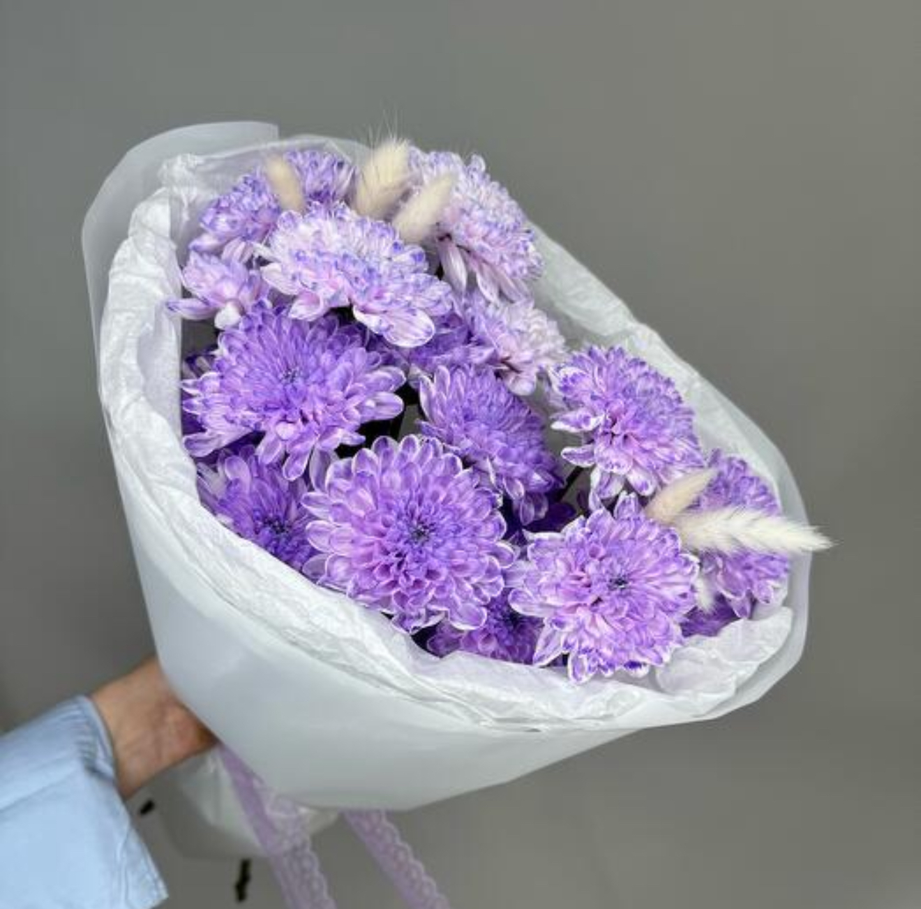 Букет лавандовых хризантем Черничный джем